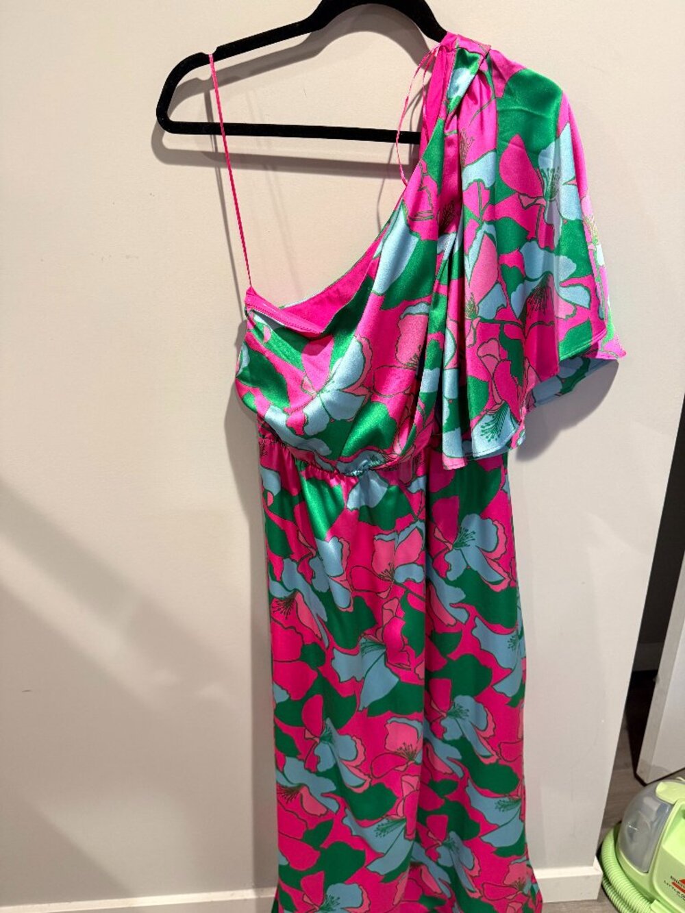 Mutli Color One Shoulder Midi Dress